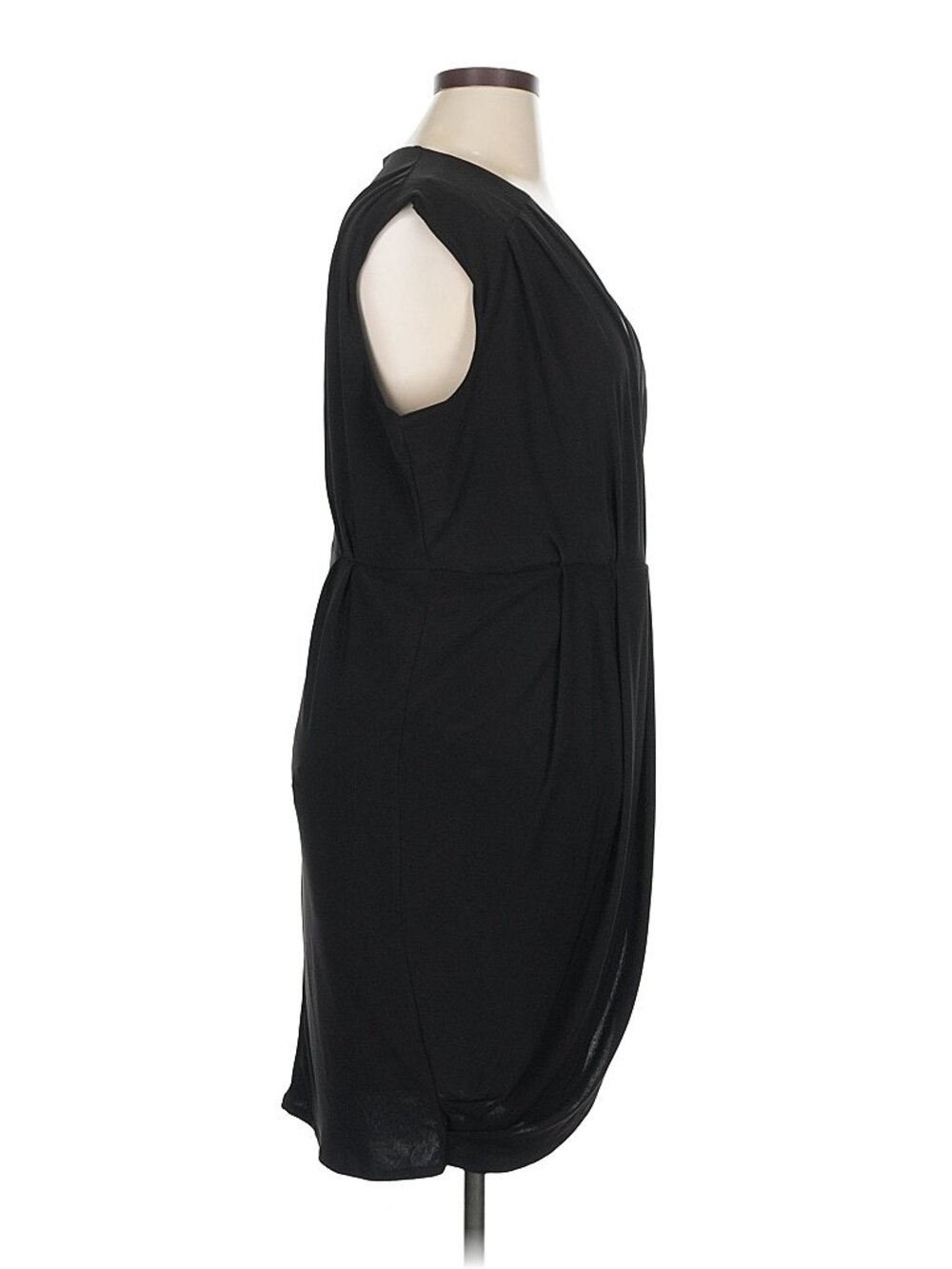 Express V-Neck Faux Wrap Pleated Mini Sheath Dress - Picture 7 of 9